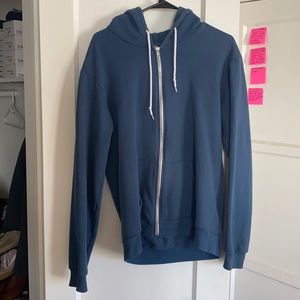 American Apparel Blue Zip Sweatshirt